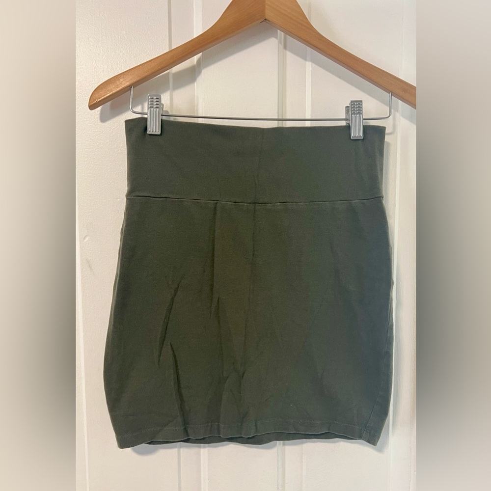 Green Stretch Mini Skirt
